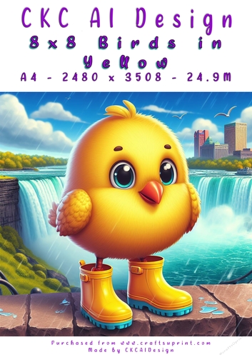 Birds in Yellow Card Front or Background