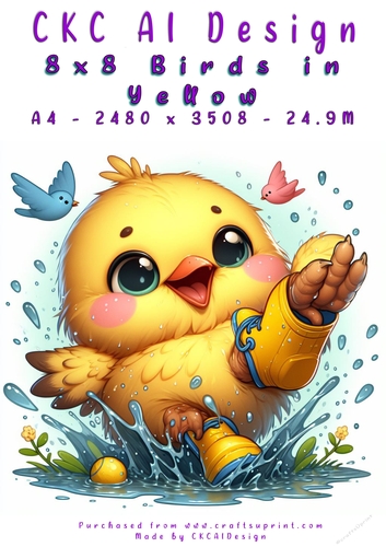 Birds in Yellow Card Front or Background