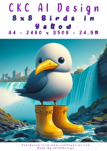 Birds in Yellow Card Front or Background