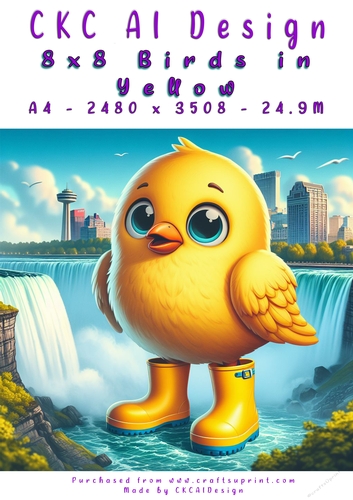 Birds in Yellow Card Front or Background
