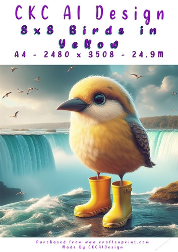 Birds in Yellow Card Front or Background