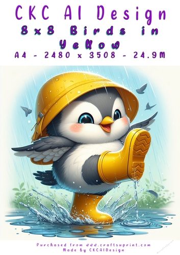 Birds in Yellow Card Front or Background