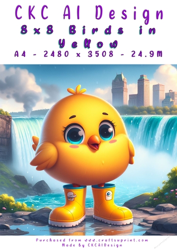 Birds in Yellow Card Front or Background