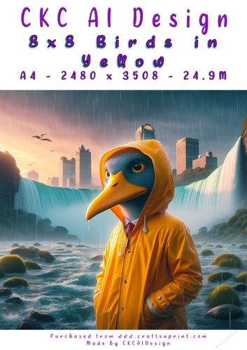 Birds in Yellow Card Front or Background