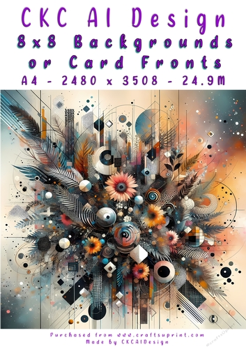 Abstract Art 8x8 Card Fronts or Backgrounds