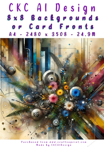 Abstract Art 8x8 Card Fronts or Backgrounds