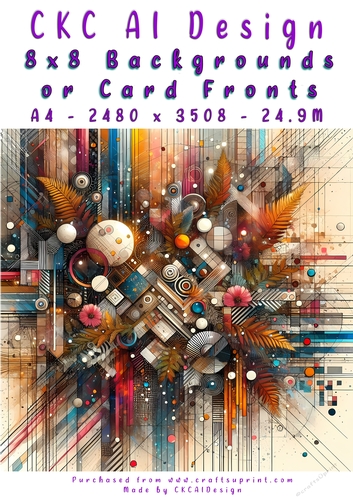 Abstract Art 8x8 Card Fronts or Backgrounds