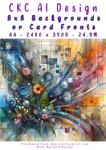 Abstract Art 8x8 Card Fronts or Backgrounds