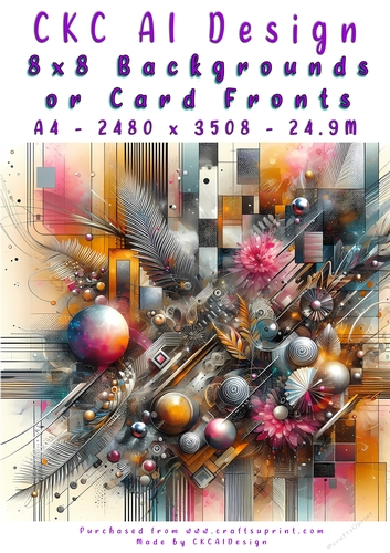 Abstract Art 8x8 Card Fronts or Backgrounds