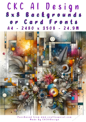 Abstract Art 8x8 Card Fronts or Backgrounds