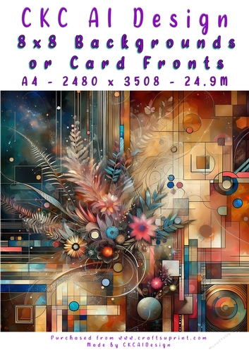 Abstract Art 8x8 Card Fronts or Backgrounds