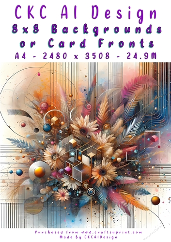 Abstract Art 8x8 Card Fronts or Backgrounds