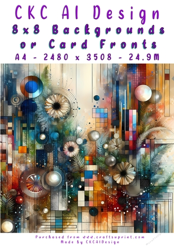 Abstract Art 8x8 Card Fronts or Backgrounds