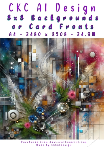 Abstract Art 8x8 Card Fronts or Backgrounds