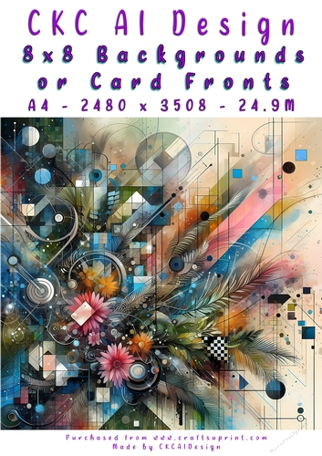 Abstract Art 8x8 Card Fronts or Backgrounds