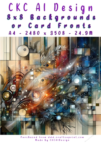 Abstract Art 8x8 Card Fronts or Backgrounds