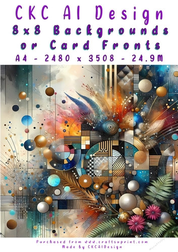 Abstract Art 8x8 Card Fronts or Backgrounds