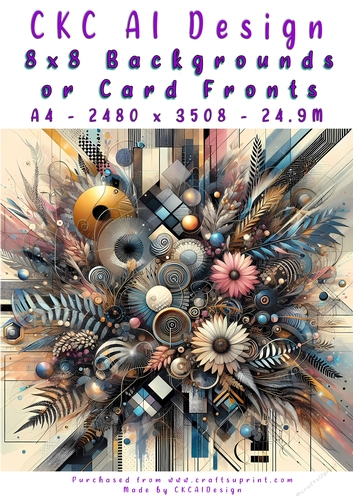 Abstract Art 8x8 Card Fronts or Backgrounds