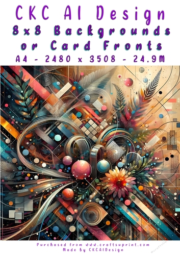Abstract Art 8x8 Card Fronts or Backgrounds