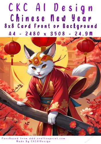 Chinese New Year 8x8 Card Front Cute Design