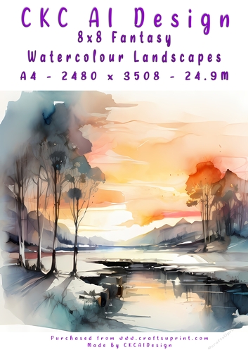 Watercolour Landscape 8x8 Fantasy