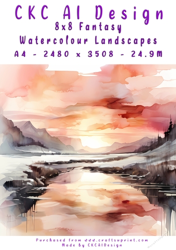 Watercolour Landscape 8x8 Fantasy
