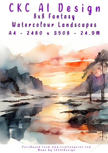 Watercolour Landscape 8x8 Fantasy