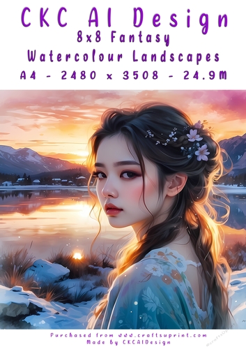 Watercolour Landscape 8x8 Fantasy