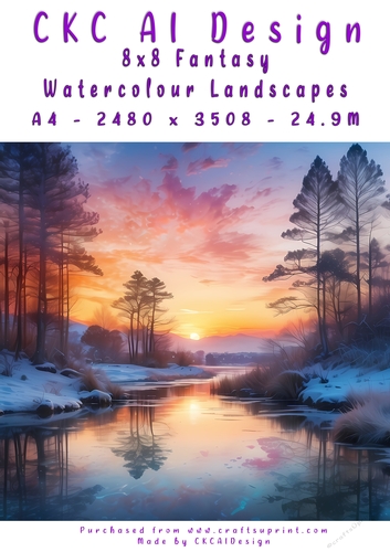 Watercolour Landscape 8x8 Fantasy