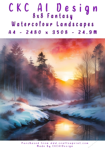 Watercolour Landscape 8x8 Fantasy