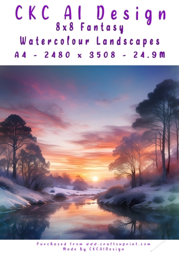 Watercolour Landscape 8x8 Fantasy