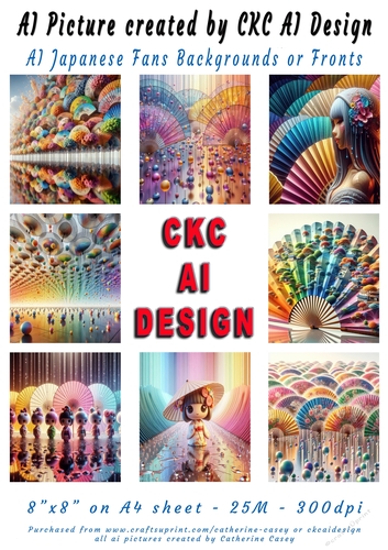 AI Japanese Fans Background or Card Fronts ckcaid700