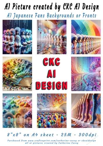 AI Japanese Fans Backgrounds or Card Fronts ckcaid701