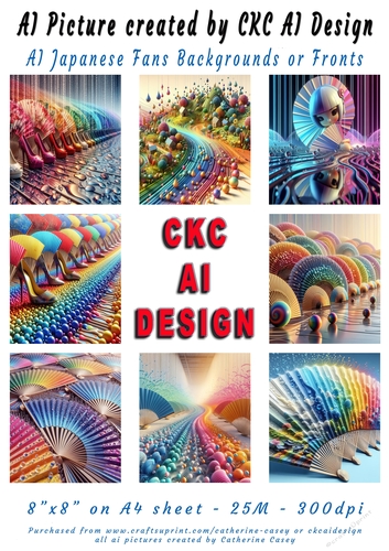 AI Japanese Fans Backgrounds or Card Fronts ckcaid702