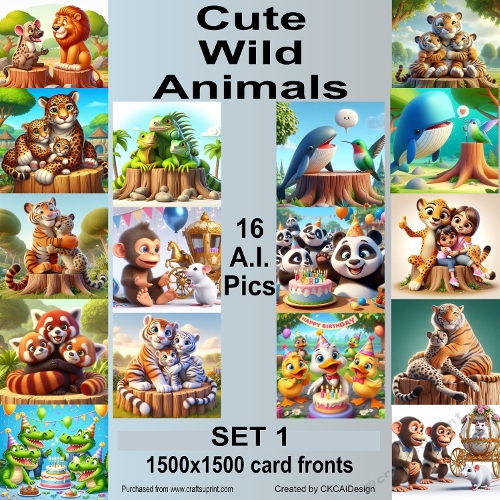 16 - 1500x1500 Cute Wild Animals having a chat Set 1