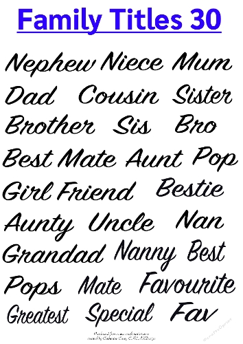 Family Names Png Labels Set 30