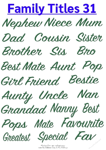 Family Names Png Labels Set 31