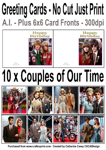 10 No Cut Just Print Cards with Couples of Our Time