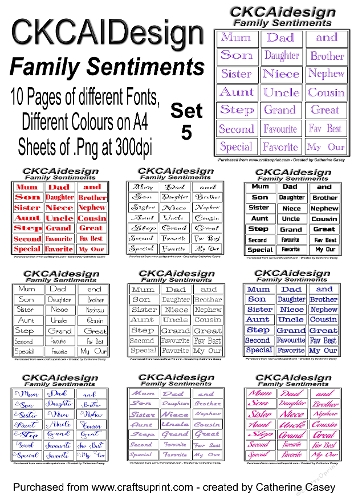 10 Pages of Family Sentiments DIfferent Fonts Different Colours .png - Set 5