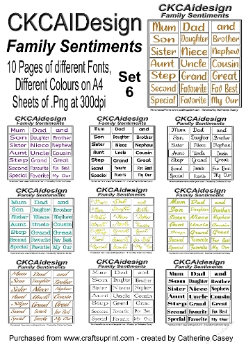 10 Pages of Family Sentiments DIfferent Fonts Different Colours .png - Set 6