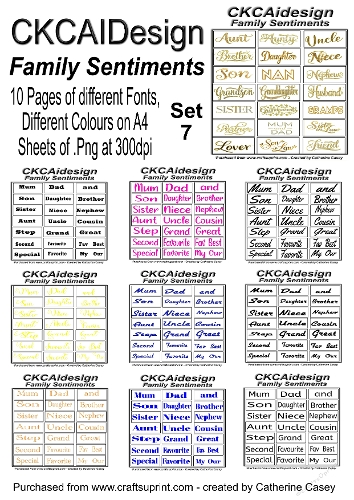 10 Pages of Family Sentiments DIfferent Fonts Different Colours .png - Set 7