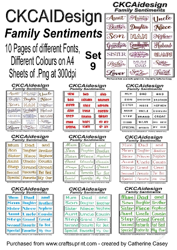10 Pages of Family Sentiments DIfferent Fonts Different Colours .png - Set 9