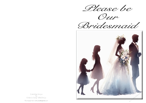 Please be Our Bridesmaid - NCJP A4 Card Landscape - Watercolour 7