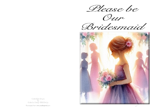 Please be Our Bridesmaid - NCJP A4 Card Landscape - Watercolour 9