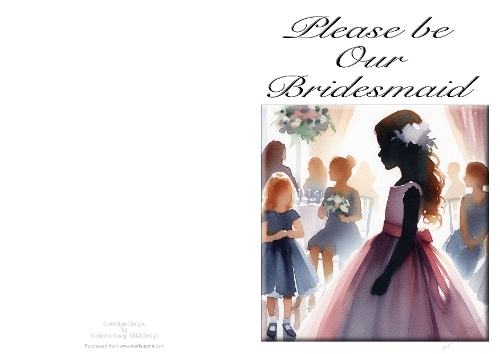 Please be Our Bridesmaid - NCJP A4 Card Landscape - Watercolour 10