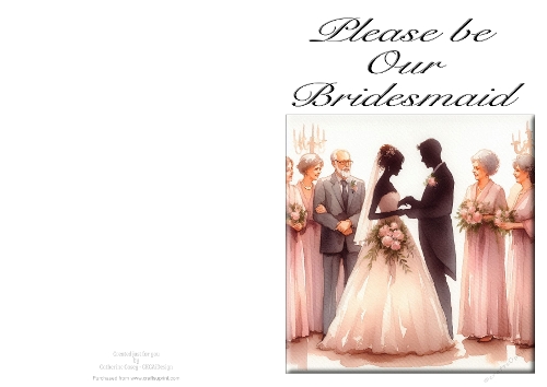 Please be Our Bridesmaid - NCJP A4 Card Landscape - Watercolour 16