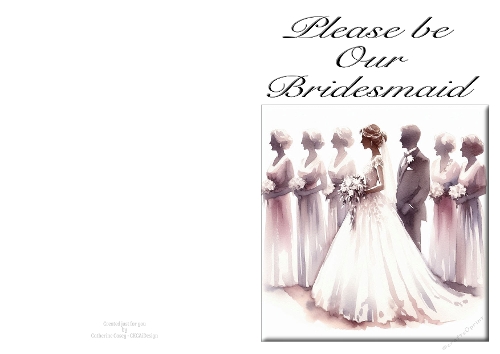 Please be Our Bridesmaid - NCJP A4 Card Landscape - Watercolour 18