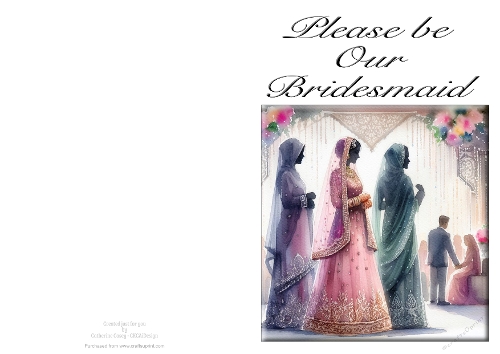 Please be Our Bridesmaid - NCJP A4 Card Landscape - Watercolour 22