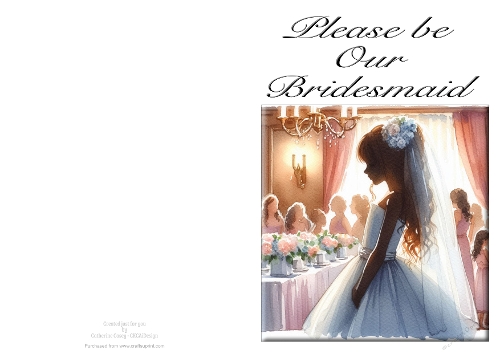 Please be Our Bridesmaid - NCJP A4 Card Landscape - Watercolour 24