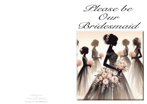 Please be Our Bridesmaid - NCJP A4 Card Landscape - Watercolour 26